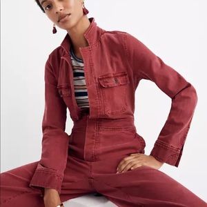 Madewell slim jumpsuit/coverall in red